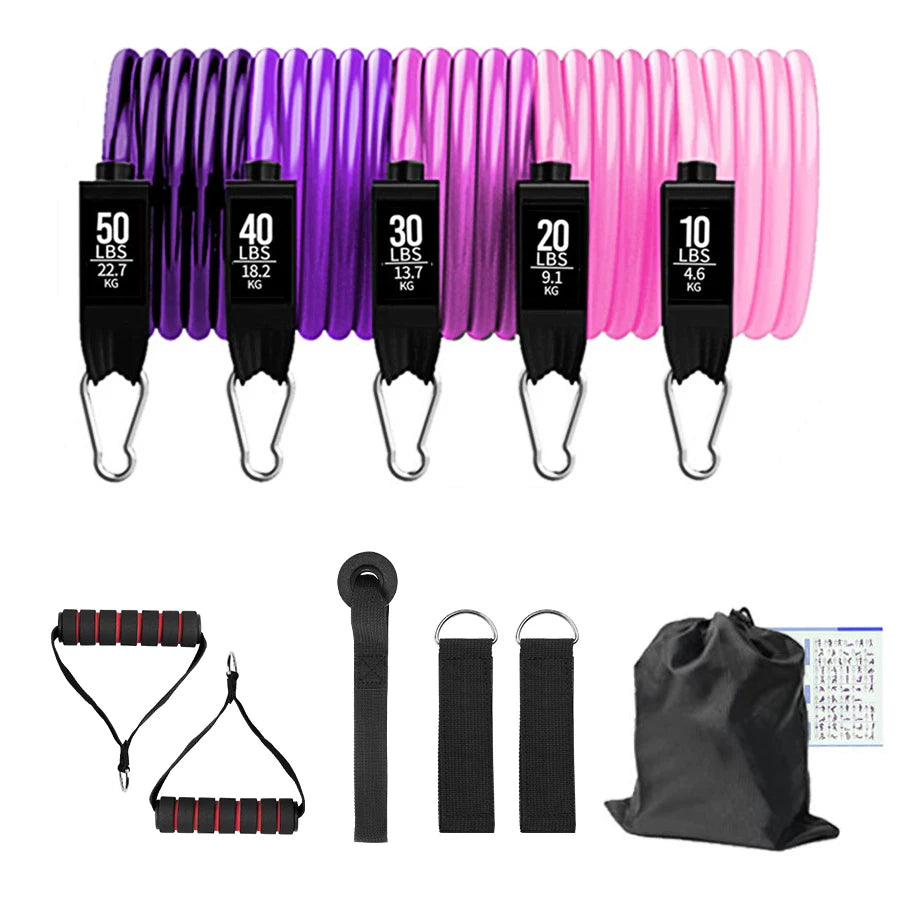 Kit Cores de Elásticos de Resistência para Musculação OlimpoFit