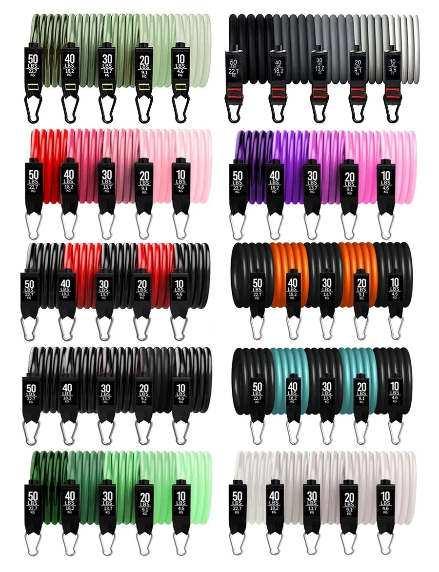 Kit Cores de Elásticos de Resistência para Musculação OlimpoFit