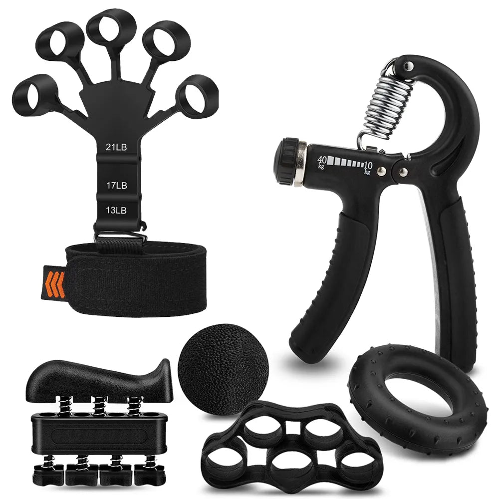 Descubra o poder do Finger Gripper OlimpFit! Nosso kit de treino de mão oferece resistência ajustável de 5-60kg para fortalecer dedos, mãos e antebraços. Ideal para reabilitação e desenvolvimento muscular. Faça exercícios eficazes a qualquer hora, em qualquer lugar. Alcance mãos poderosas com nosso kit completo de fortalecimento!